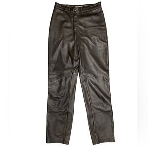 Vintage Vakko‎ Brown Leather Pants